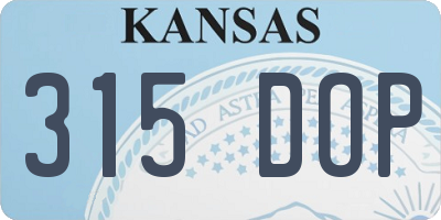 KS license plate 315DOP