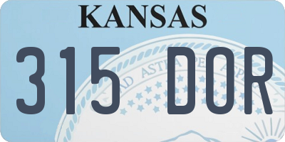 KS license plate 315DOR