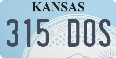 KS license plate 315DOS