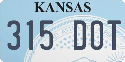 KS license plate 315DOT