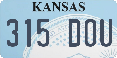 KS license plate 315DOU