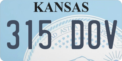 KS license plate 315DOV