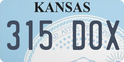 KS license plate 315DOX