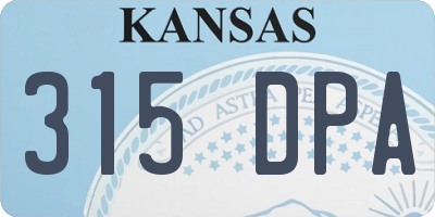 KS license plate 315DPA
