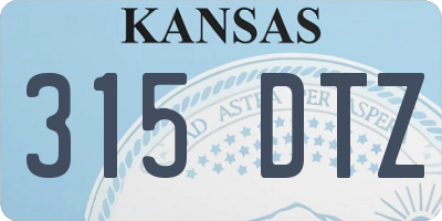 KS license plate 315DTZ