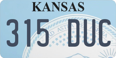 KS license plate 315DUC
