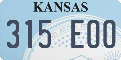KS license plate 315EOO