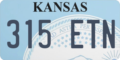 KS license plate 315ETN