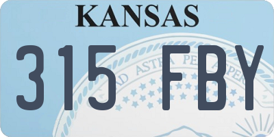 KS license plate 315FBY