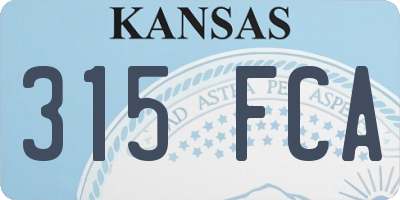 KS license plate 315FCA