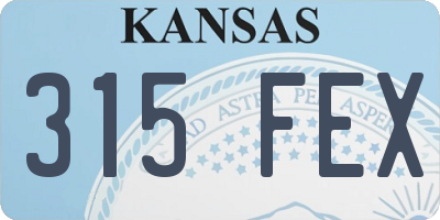 KS license plate 315FEX
