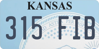 KS license plate 315FIB