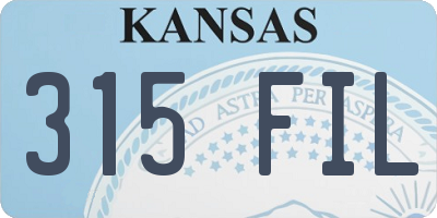 KS license plate 315FIL
