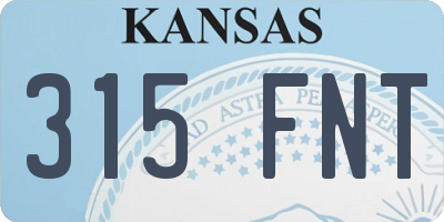 KS license plate 315FNT
