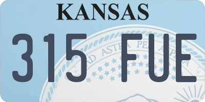 KS license plate 315FUE