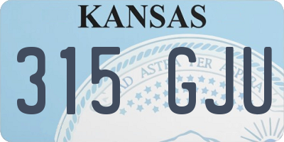 KS license plate 315GJU