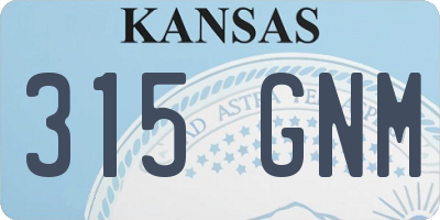KS license plate 315GNM