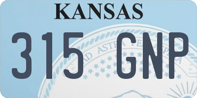 KS license plate 315GNP