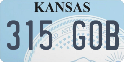 KS license plate 315GOB
