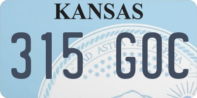 KS license plate 315GOC
