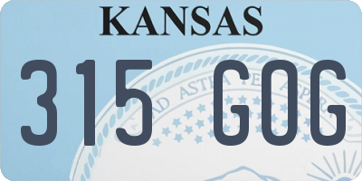 KS license plate 315GOG