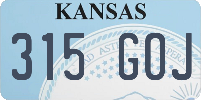 KS license plate 315GOJ