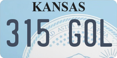 KS license plate 315GOL
