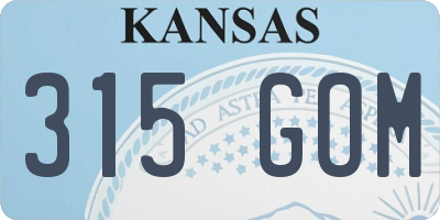 KS license plate 315GOM