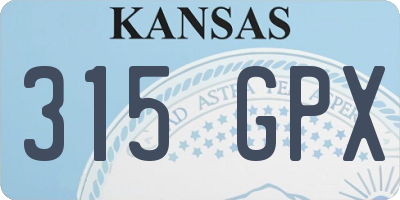 KS license plate 315GPX