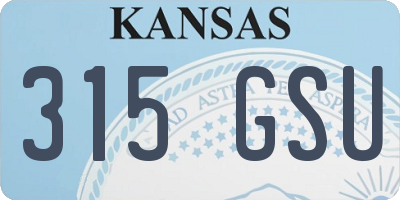 KS license plate 315GSU