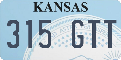 KS license plate 315GTT