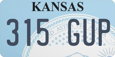 KS license plate 315GUP