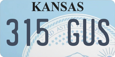 KS license plate 315GUS