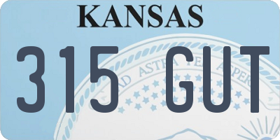 KS license plate 315GUT
