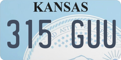 KS license plate 315GUU