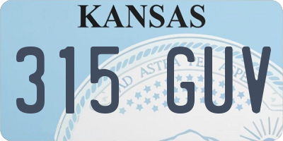 KS license plate 315GUV