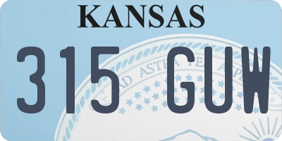 KS license plate 315GUW