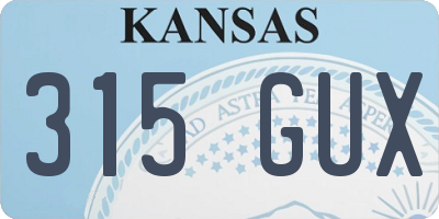 KS license plate 315GUX