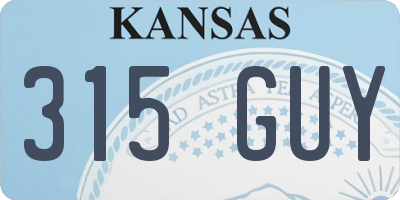 KS license plate 315GUY