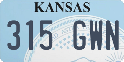 KS license plate 315GWN