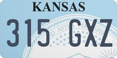 KS license plate 315GXZ
