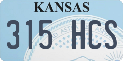 KS license plate 315HCS