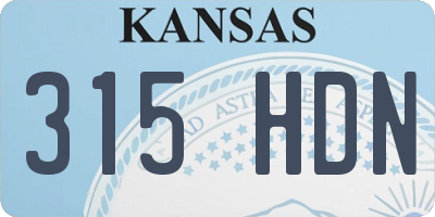 KS license plate 315HDN