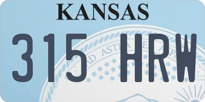 KS license plate 315HRW