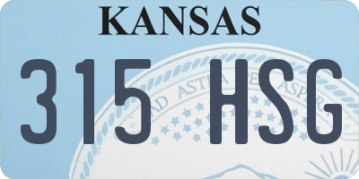 KS license plate 315HSG