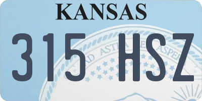 KS license plate 315HSZ