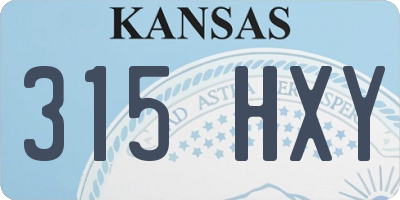 KS license plate 315HXY