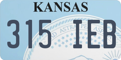 KS license plate 315IEB