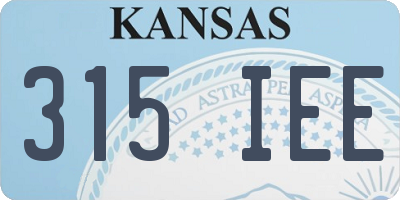 KS license plate 315IEE