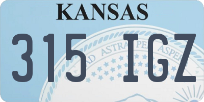 KS license plate 315IGZ